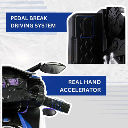 Children's Toy Bike R3: Rechargeable Battery-Powered Ride-On for Boys and Girls | Electric Ride-On for Kids [Ages 2 to 5, Large Size - Blue