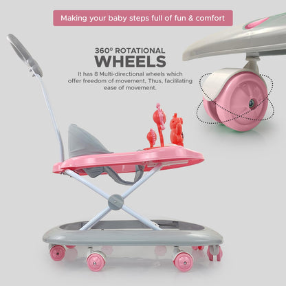 Dash Butterfly DLX Baby Walker, Walker Baby 6-18 Months boy, Walker, Activity Walker with Music n Light and Parental Handle, 3 Position Adjustable Height (Capacity 20kg |colour may vary' )