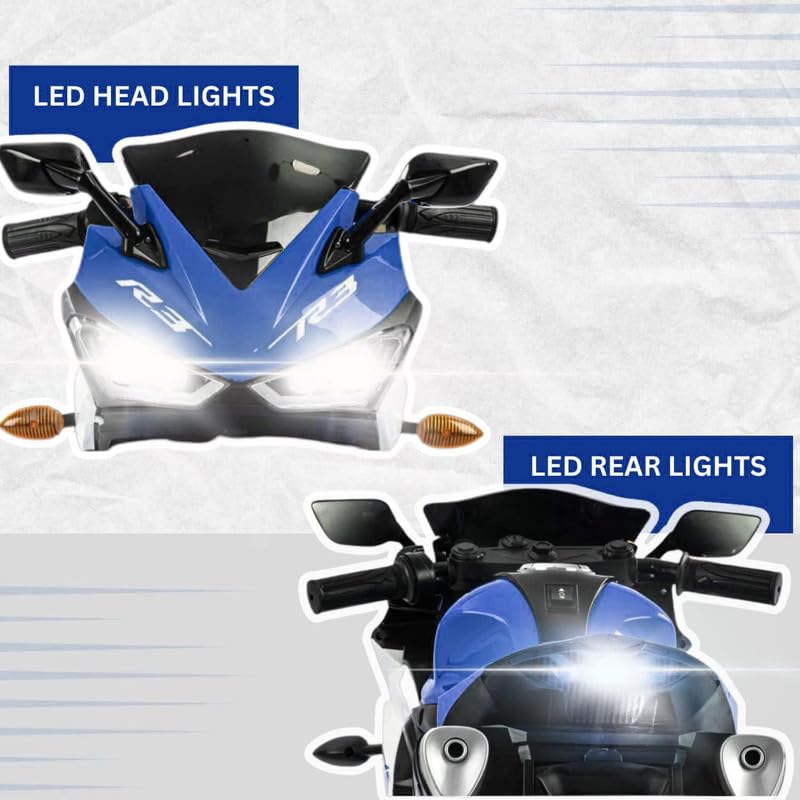 Children's Toy Bike R3: Rechargeable Battery-Powered Ride-On for Boys and Girls | Electric Ride-On for Kids [Ages 2 to 5, Large Size - Blue