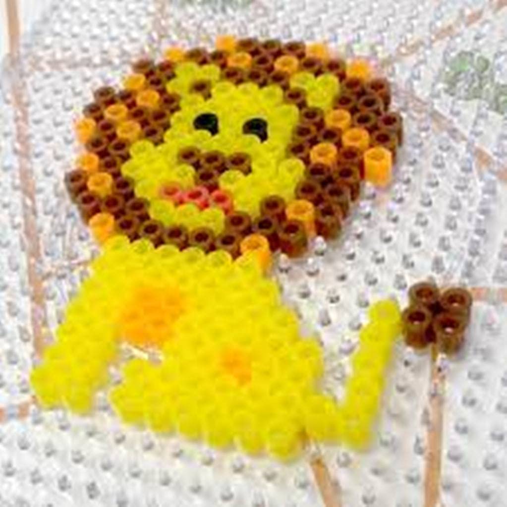 EKTA Plastic, Beads Pixels Jungle Safari Fridge Magnets Badges Making Kit for Children Creativity, Multicolour, Above The Age of 5 Years