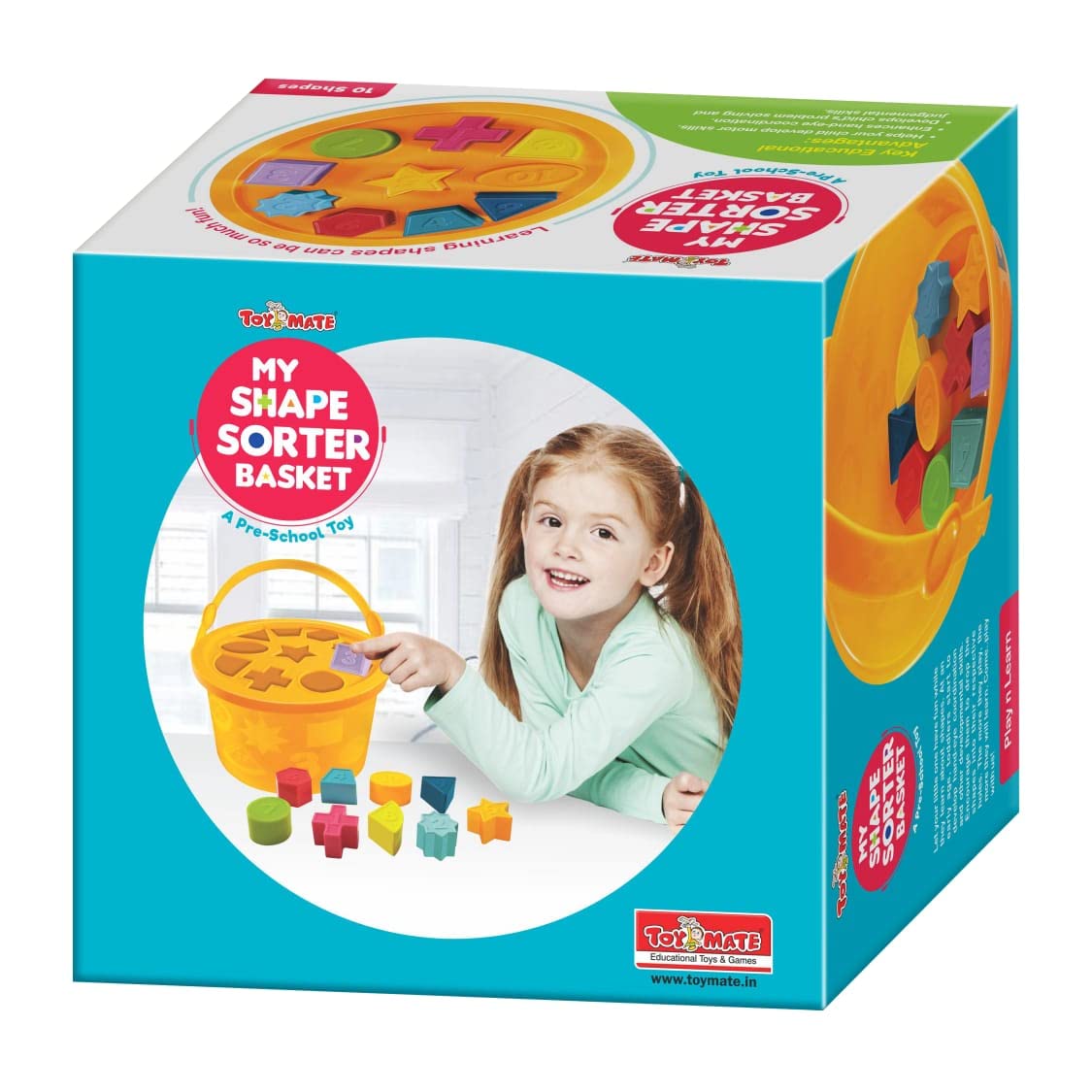 toymate My Shape SORTER Basket- A Pre School Toy with 10 Shapes & Colours- for Age 2 Years & Above.