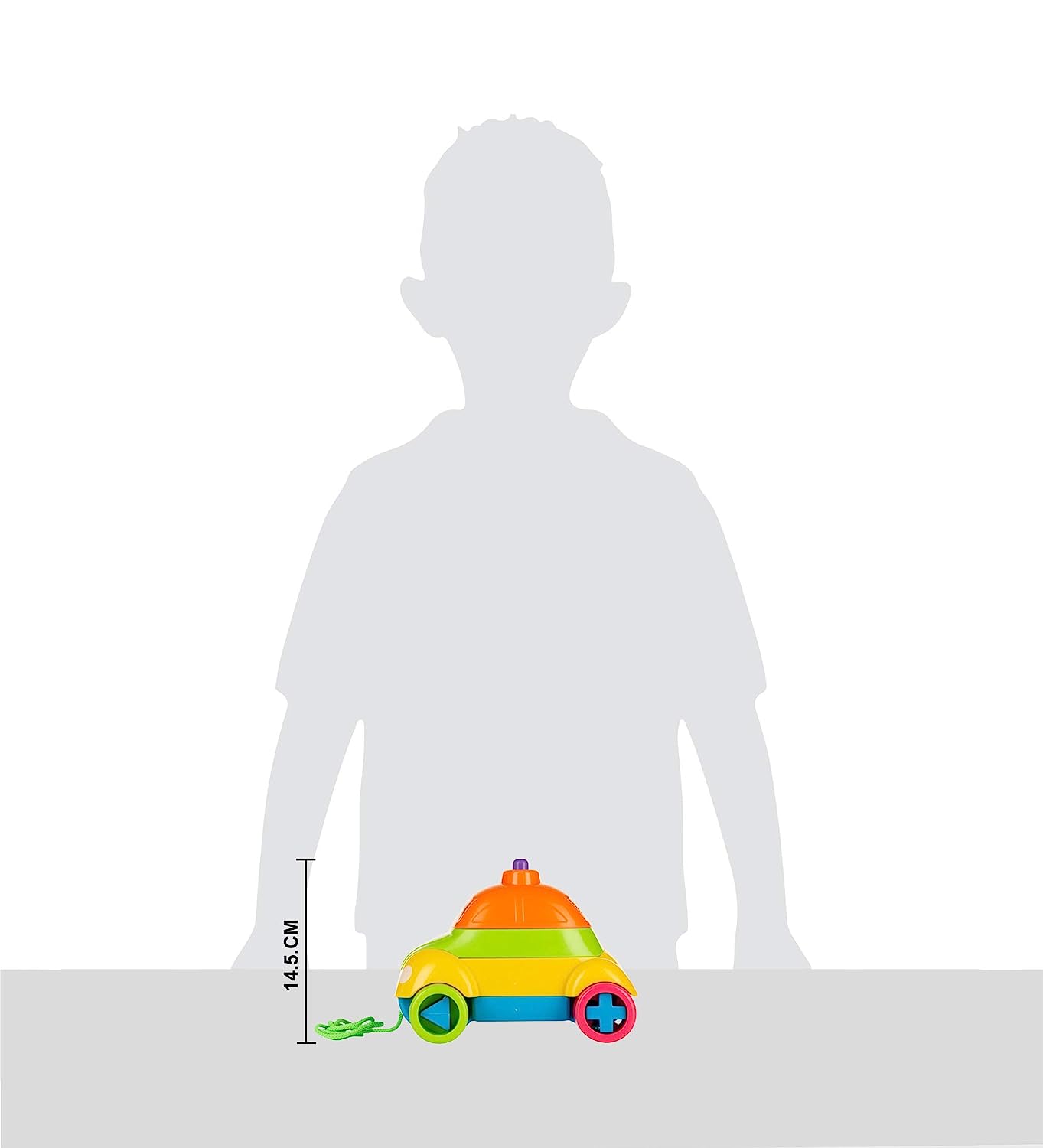 Giggles - Stack A Car, 2 in 1 Pull along toy, Walking, Shape sorting,Pretend Play, 12 months & above, Infant and Preschool Toys