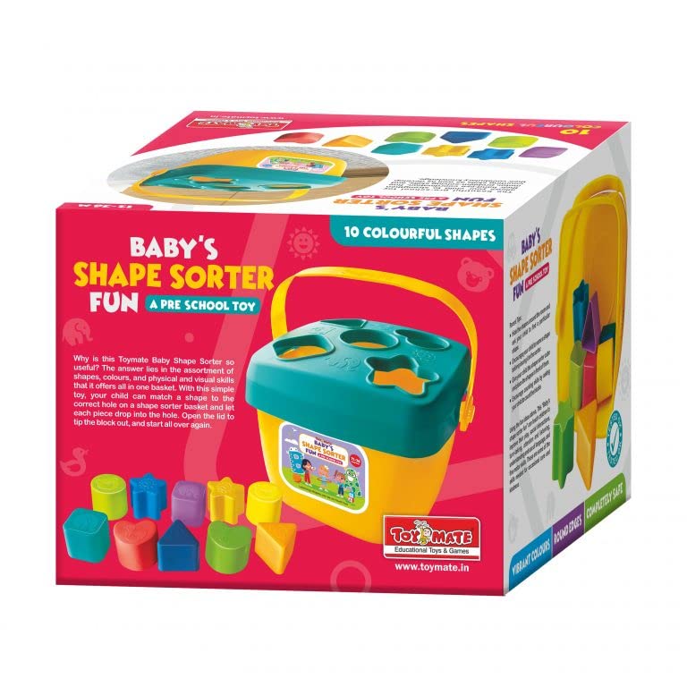 Toymate Baby’s Shape Sorter Fun for Kids Toddlers - A Pre School Toy with 10 Shapes & Colours- for Age 2 Years & Above.…
