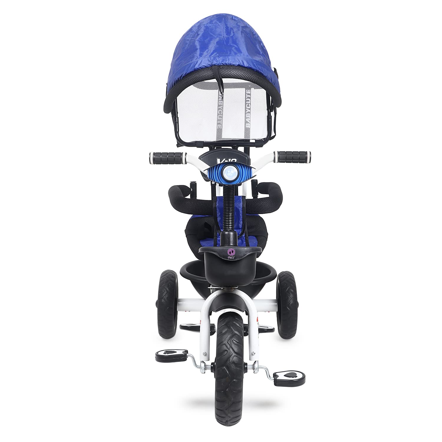 Baby Cute Kids Pro Max Kids|Baby Musical Trike|Tricycle with Light, Foldable Canopy and 360 Degree Seat Rotating Tricycle for Kids|Boys|Girls Age Group 2 to 5 Years (Brown) (Blue) - MRGTOYS