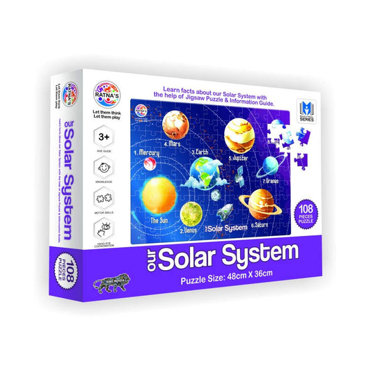 RATNA'S Solar System Jigsaw for Kids 108 Pieces Jigsaw Puzzle with A 12 Page Information Guide