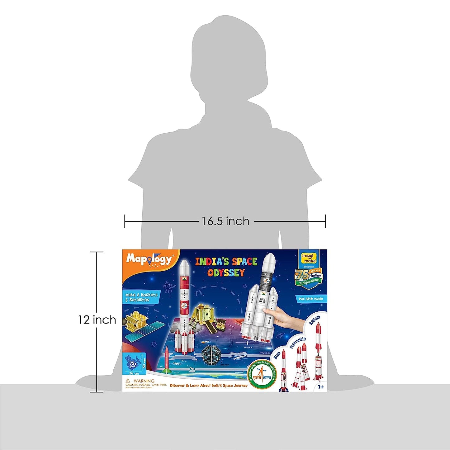 Imagimake Mapology - India's Space Odyssey- Learn About Indian Rockets & Satellites - Model Making Sets - Educational Toy Puzzle - 7 Years & Above GAMES