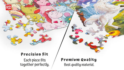 Unik Play Go Crazy Jigsaw Puzzle for Kids and Adults | Attractive Cartoon Print Puzzle with 2 Puzzle Trays for Age 6 to 99 Years-90 Pcs-(Unicorn)