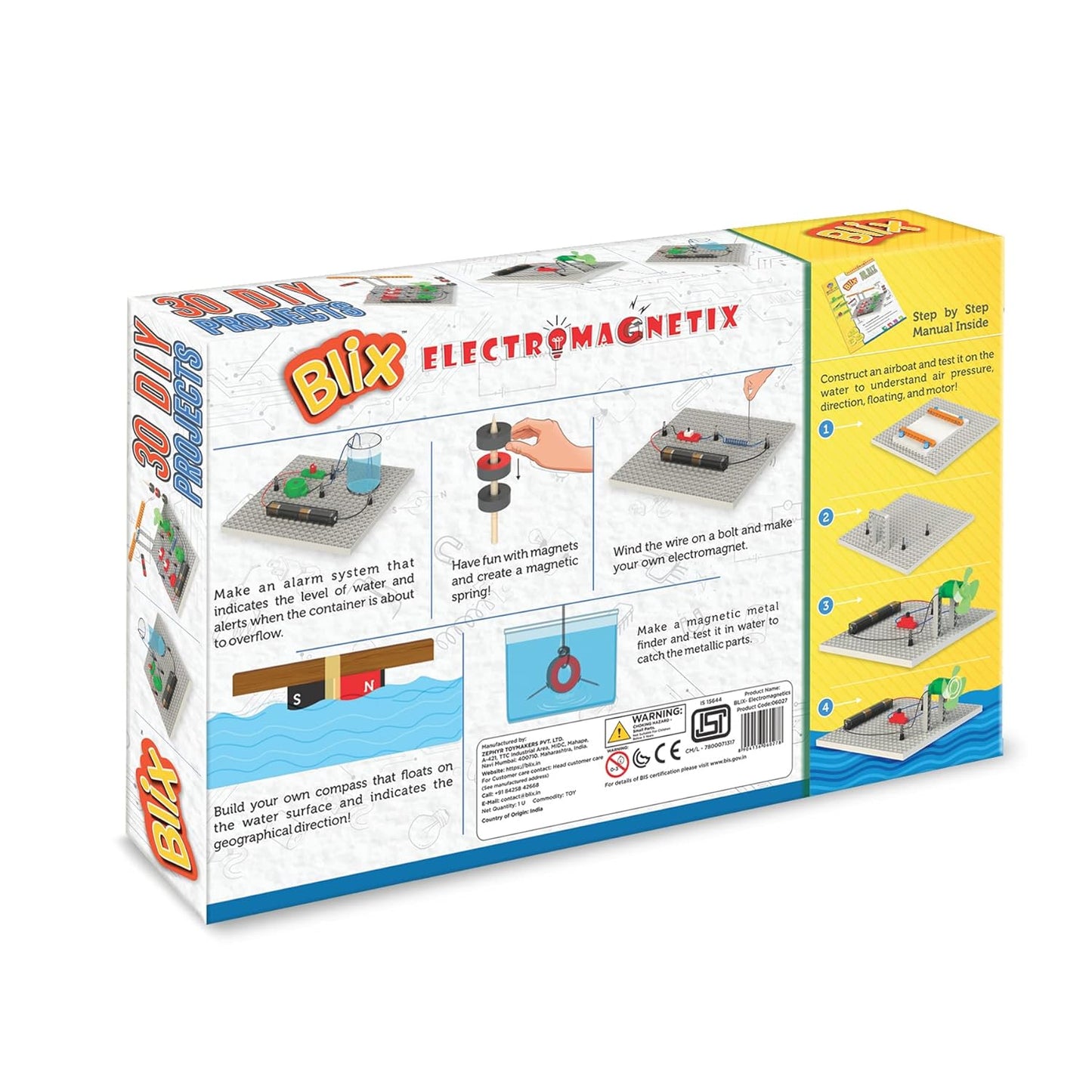 Blix Robotix - Electromagnetix, Science Kit, Educational DIY Building Set, Construction Toys, for 9+ Years Boys and Girls