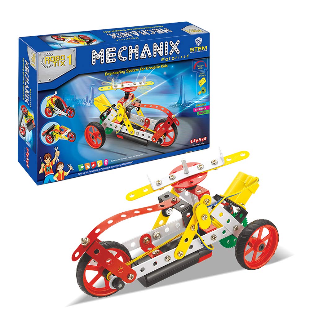 Zephyr Mechanix - Robotix - 1 DIY, Educational, Learning, Stem, Building and Construction Toys (Multicolor)