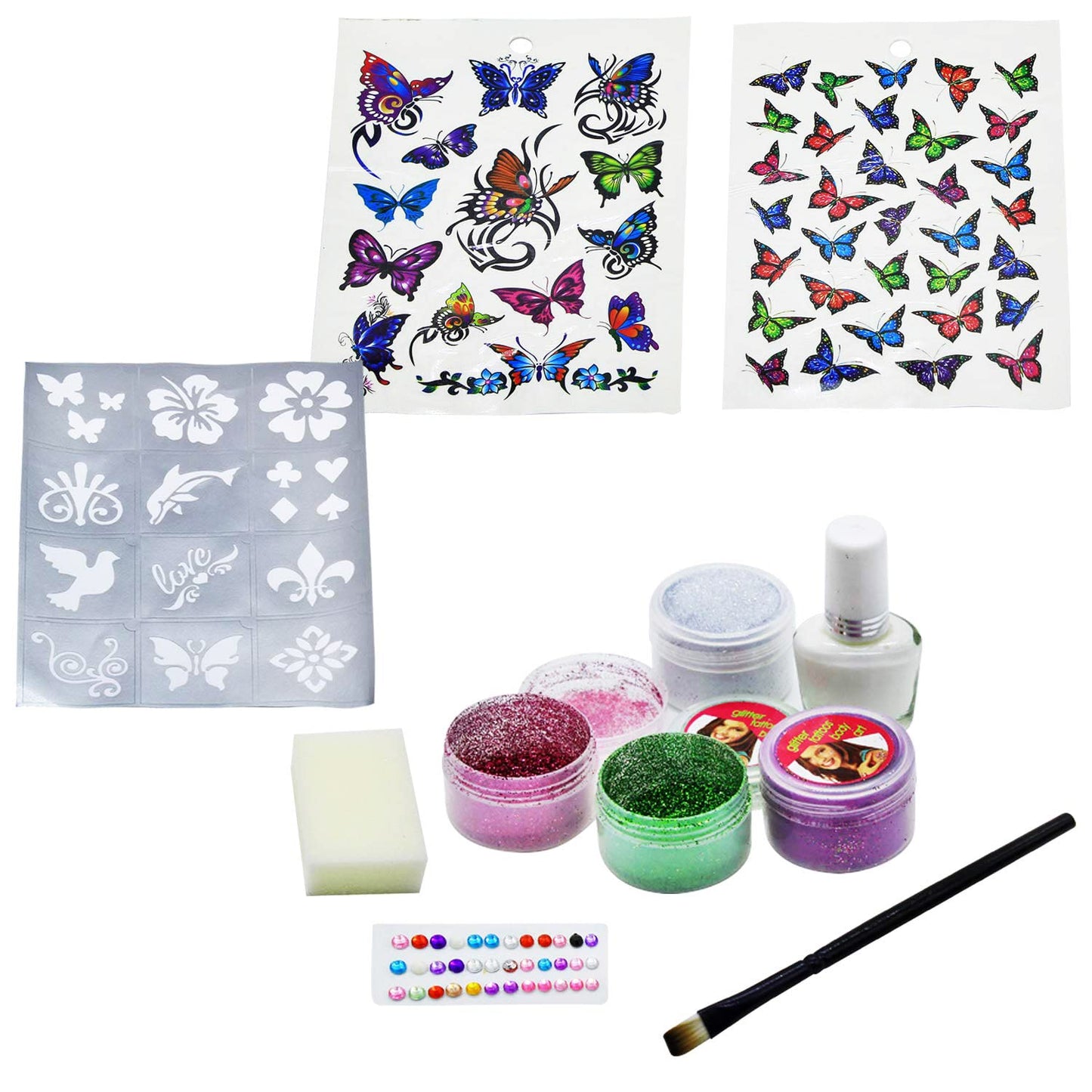 Sparkling Tattoos For Kids | Temporary Tattoos For Kids | Tattoo Sticker For Kids Birthday Party | Glitter Tattoo Kit For Kids Girls | Face Shining Tattoos For Kids