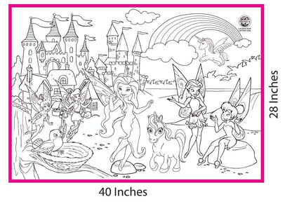 RATNA'S My Colouring MAT for Kids Reusable and Washable. Big MAT for Colouring. MAT Size(40 INCHES X 27 INCHES) (Fairies Theme)