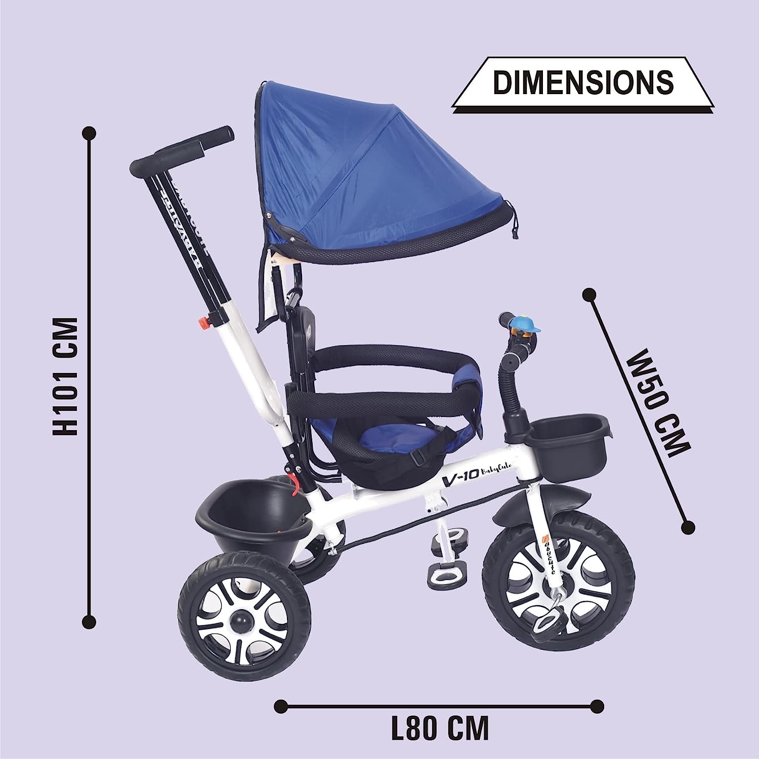 BabyCute Cycle for Kids, Plug and Play Baby Sports Tricycle with Canopy for 2 to 5 Year Old Children V 10 - MRGTOYS