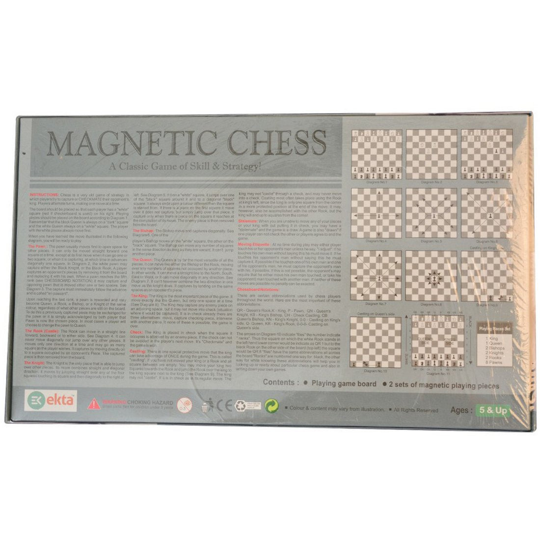 EKTA Magnetic Chess Board Game for Kids 5+ Years/Birthday Gift Set, Multicolor