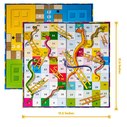 Toysbox Ludo and Snakes & Ladders Jumbo Classic Board Game to Play with Kids and Adults