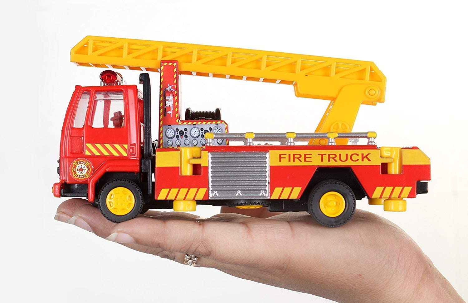 Centy Toys Fire Ladder Truck, Yellow - MRGTOYS