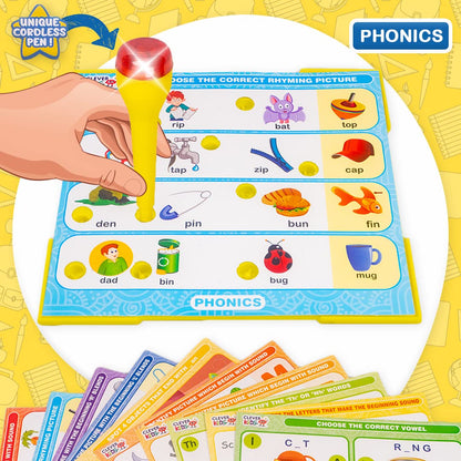 Ratna's Intellikids Phonics A Perfect Electro Game. 10 Double Sided Printed Cards. If it Lights its Right. A Fun Way to Learn Phonics