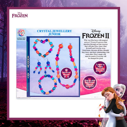 RATNA'S Art & Craft DIY Jewellery Making Kit for Girls to Make Necklaces, Earnings, Bracelets, etc Using Different Colorful Beads (Disney Frozen Crystal Beads Jewellery Junior)