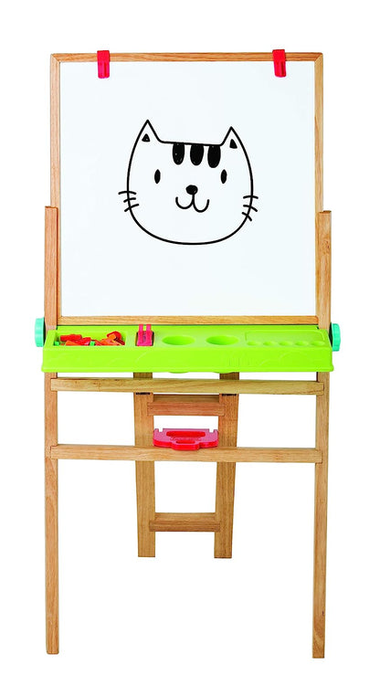 Giggles - My First Easel , 4 in 1 Double Sided Wooden Easel Board , Multicolour with Alphabet & Numbers , 3 Years & above , Preschool toys