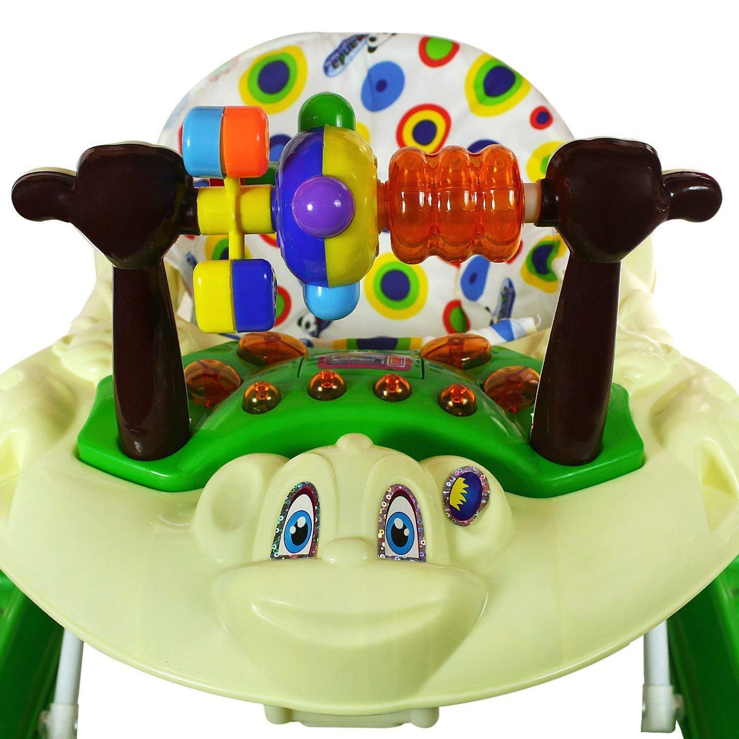 Panda 777 Smart Musical Round Toddler Baby Walker with Comfy Seat and Activity with Light and Musical Toy Bar and Ultra Soft Seat for Kids/Babies  (Green) - MRGTOYS