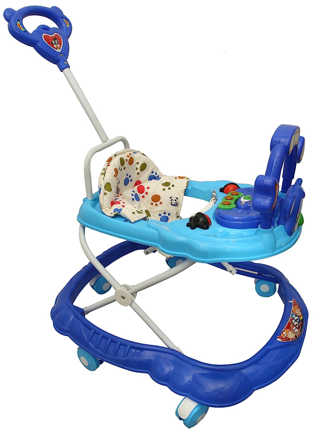 Teddy Baby Adjustable Walker - Music & Rattles with Parental Handle (555-BLUE) - MRGTOYS