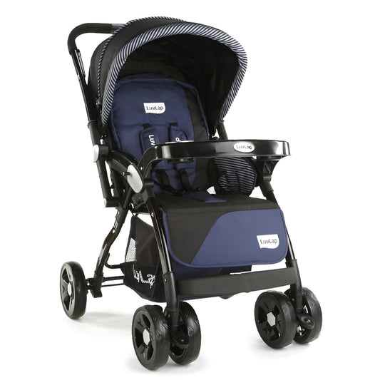 LuvLap Galaxy Baby Stroller, Pram for Baby with 5 Point Safety Harness, Spacious Cushioned seat with Multi Level seat Recline, Easy Fold, Lightweight Baby Stroller for 0 to 3 Years (Black)
