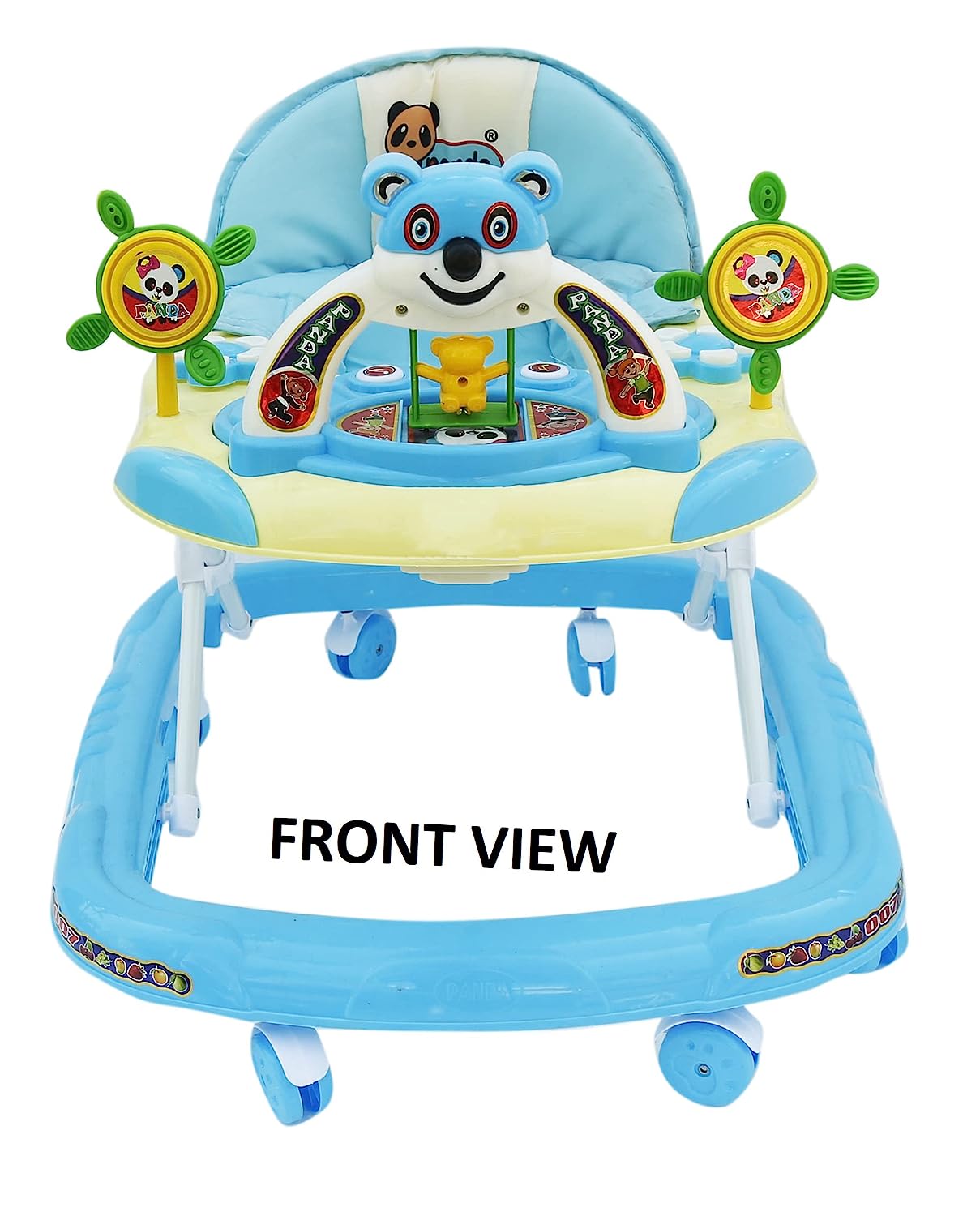 Panda 007 Smart Musical Round Toddler Baby Walker with Comfy 3-in-1 Height Adjustable with Light and Musical Toy Bar and Ultra Soft Seat for Kids (6 Month + Age) (Kids Walker) (Blue) - MRGTOYS