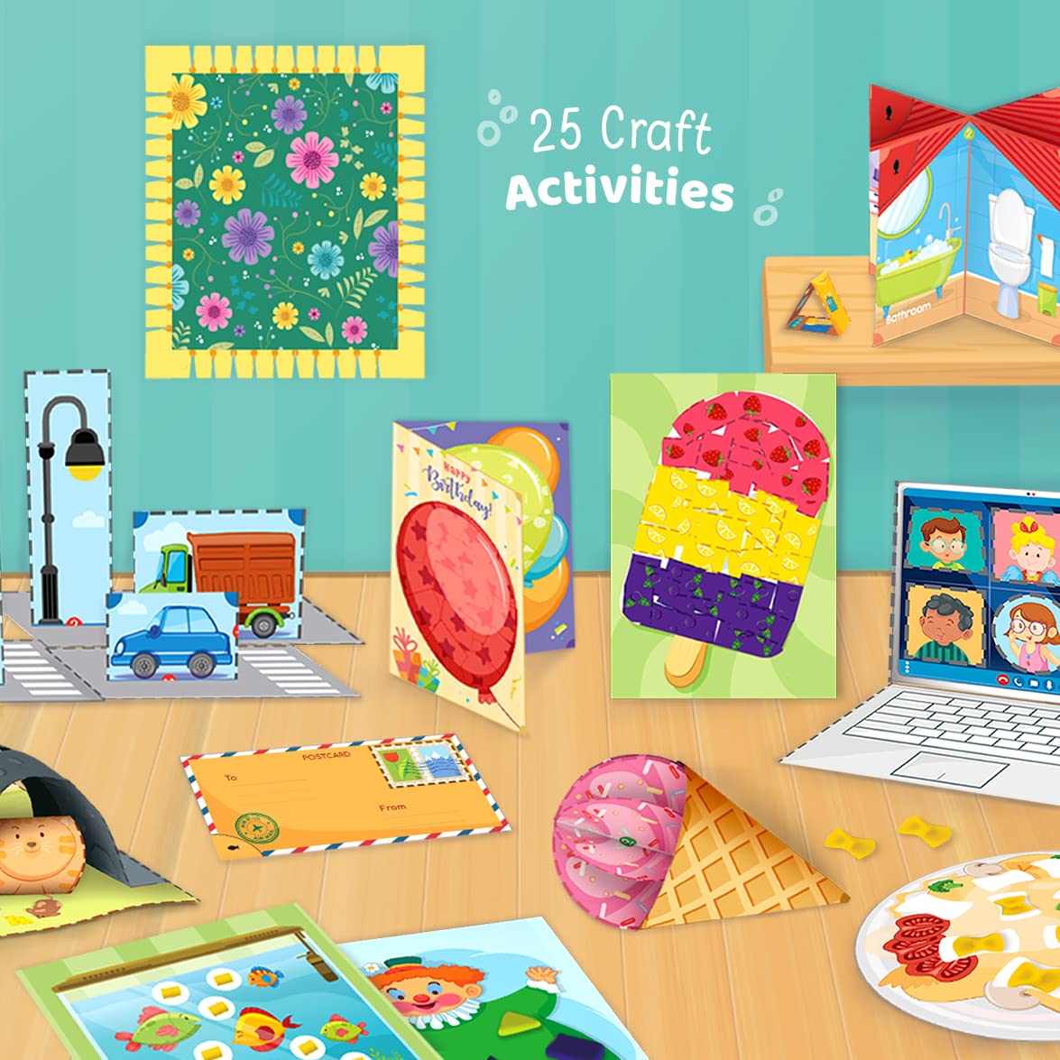 Imagimake My First Craft Kit | Scissor Activity Book | Craft Kit for 3 Year Old | Origami Kit | Art & Craft Kit | Gift for 3+ Year Old Girl & Boy GAMES