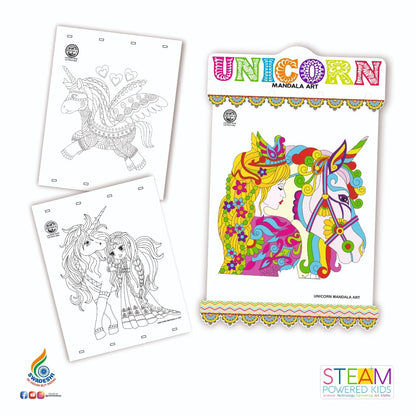 RATNA'S Mandala Art Unicorn The Colouring KIT 20 Sheets with 12 Sketch PENS Inside - MRGTOYS