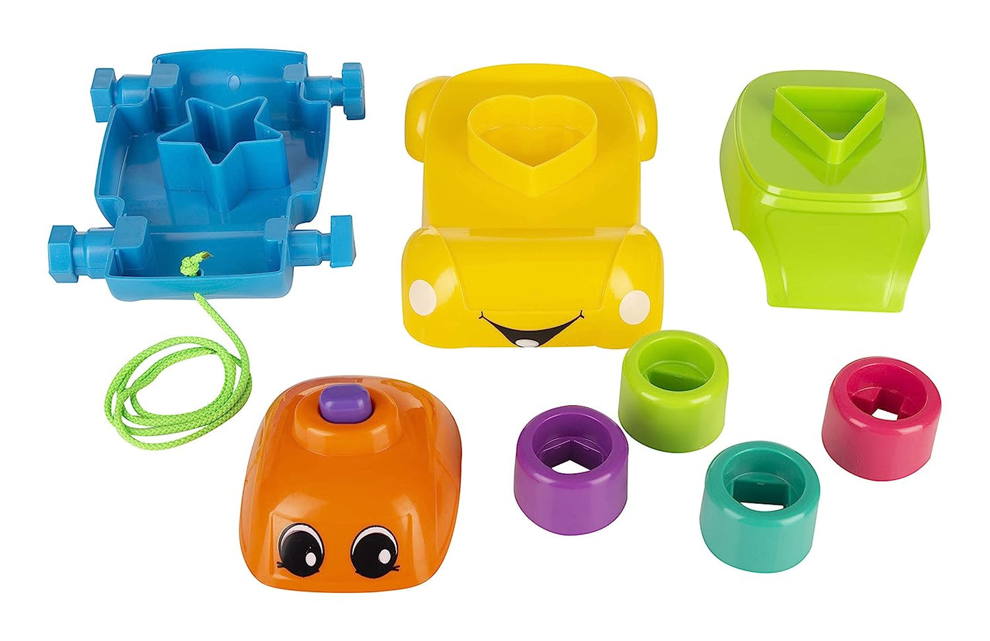 Giggles - Stack A Car, 2 in 1 Pull along toy, Walking, Shape sorting,Pretend Play, 12 months & above, Infant and Preschool Toys