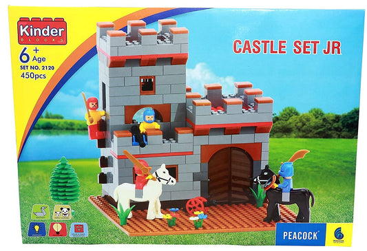 Peacock Junior Castle Set Kinder Block Series | 450+ pcs | Manual Book with Step-by-Step Solution | for 6+ Ages Kids