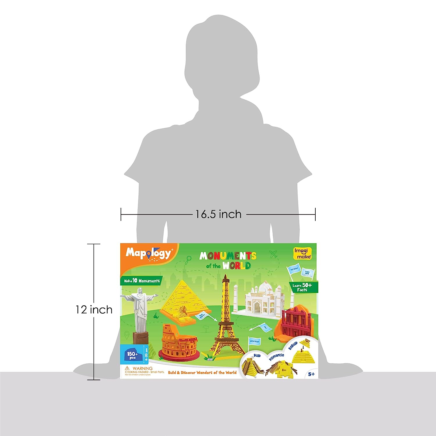Imagimake Mapology - Monuments of The World Educational Toy and Learning Aid - Puzzles for Kids for Age 5 Years+ GAMES