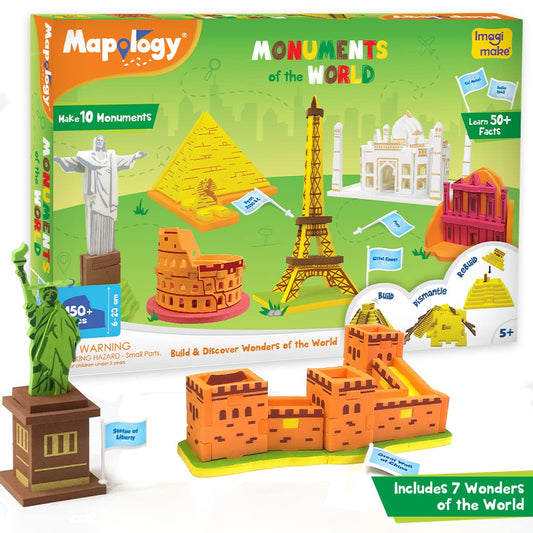 Imagimake Mapology - Monuments of The World Educational Toy and Learning Aid - Puzzles for Kids for Age 5 Years+ GAMES