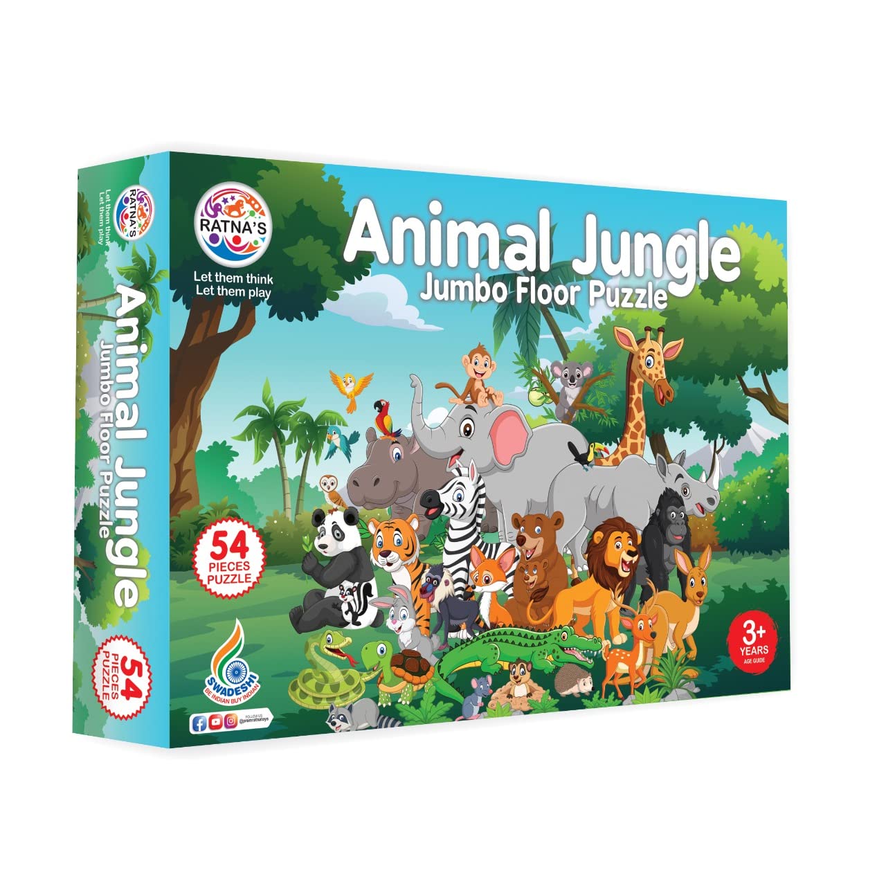 Ratna's Animal Jungle 54 Pieces Jigsaw Puzzle for Kids 3+ Years