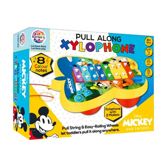 Mouse and Friends Pull Along Xylophone with 2 MALLETS ( 8 Colour Notes )