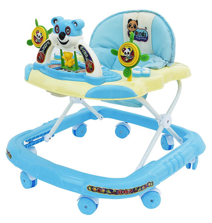 Panda 007 Smart Musical Round Toddler Baby Walker with Comfy 3-in-1 Height Adjustable with Light and Musical Toy Bar and Ultra Soft Seat for Kids (6 Month + Age) (Kids Walker) (Blue) - MRGTOYS