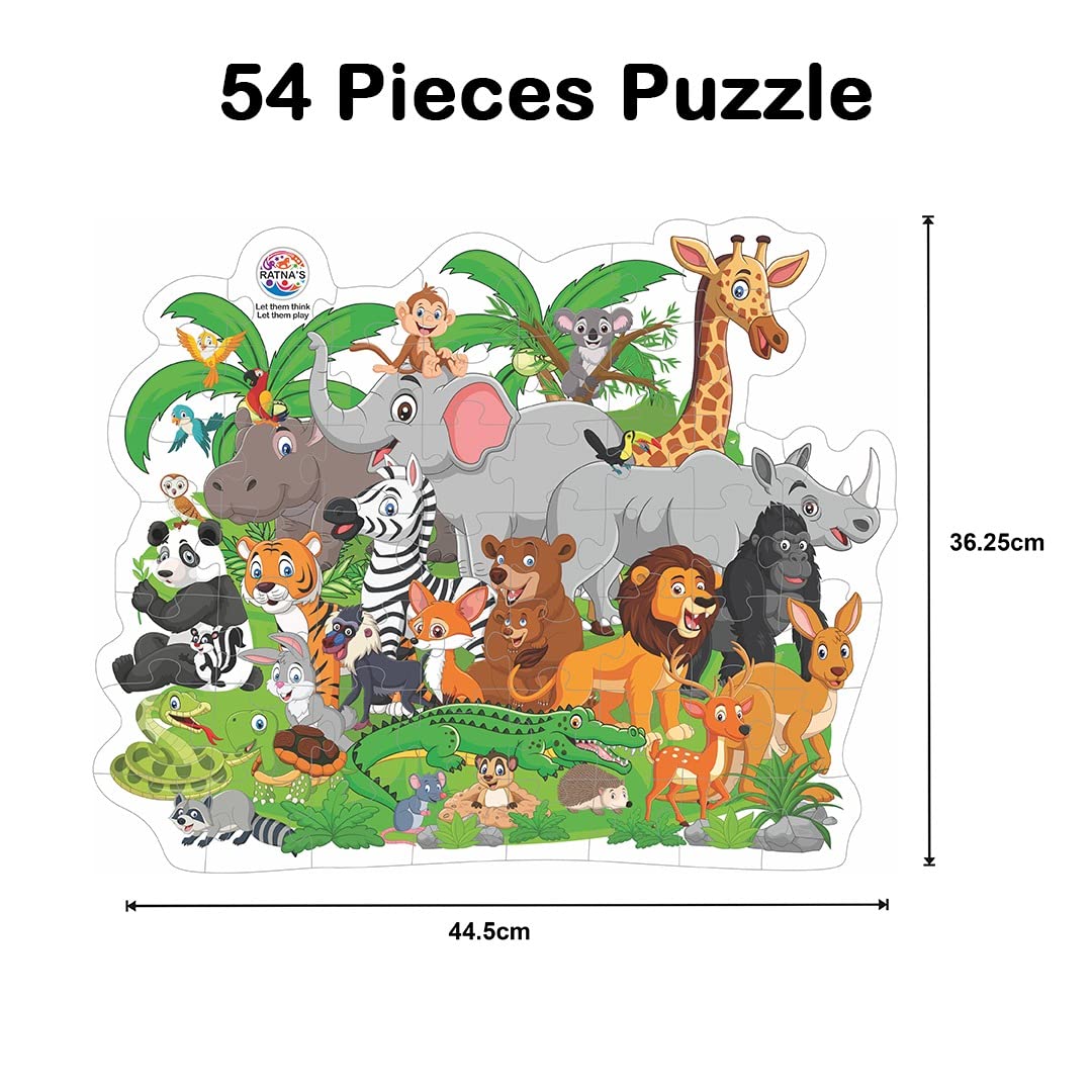 Ratna's Animal Jungle 54 Pieces Jigsaw Puzzle for Kids 3+ Years