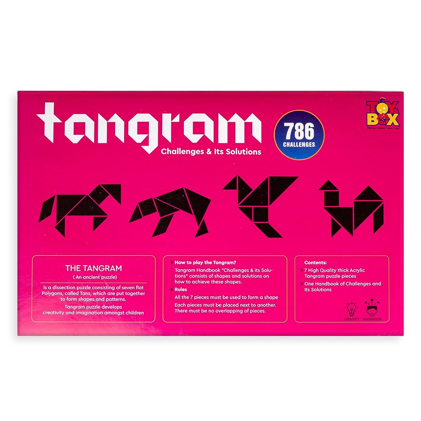 Toysbox Tangram Puzzle 7 Pieces and 786 Patterns Educational Jigsaw Puzzle Game of Shapes for Mind Development of Kids