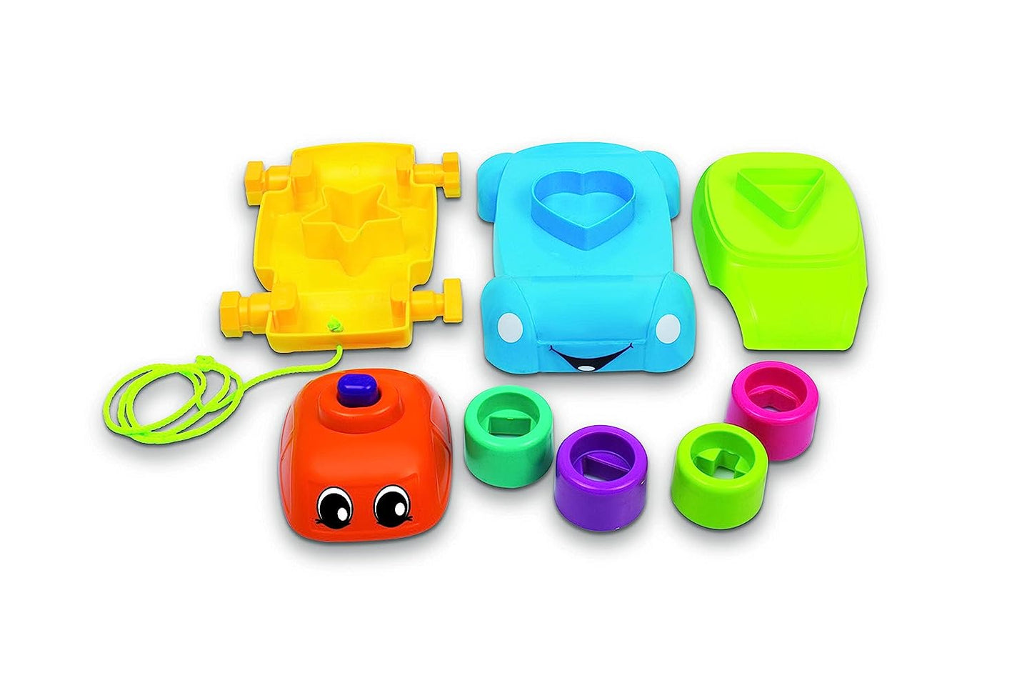 Giggles - Stack A Car, 2 in 1 Pull along toy, Walking, Shape sorting,Pretend Play, 12 months & above, Infant and Preschool Toys