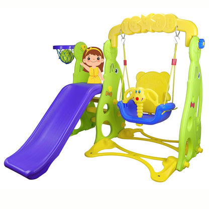 Slide Combo for Kids with 1 Basket Ball - Dolphin Garden Slider Combo - for Boys and Girls - Perfect for Home/Indoor or Outdoor Use - Age Group 06 Month to 5 Years(only ahmedabad delivery)