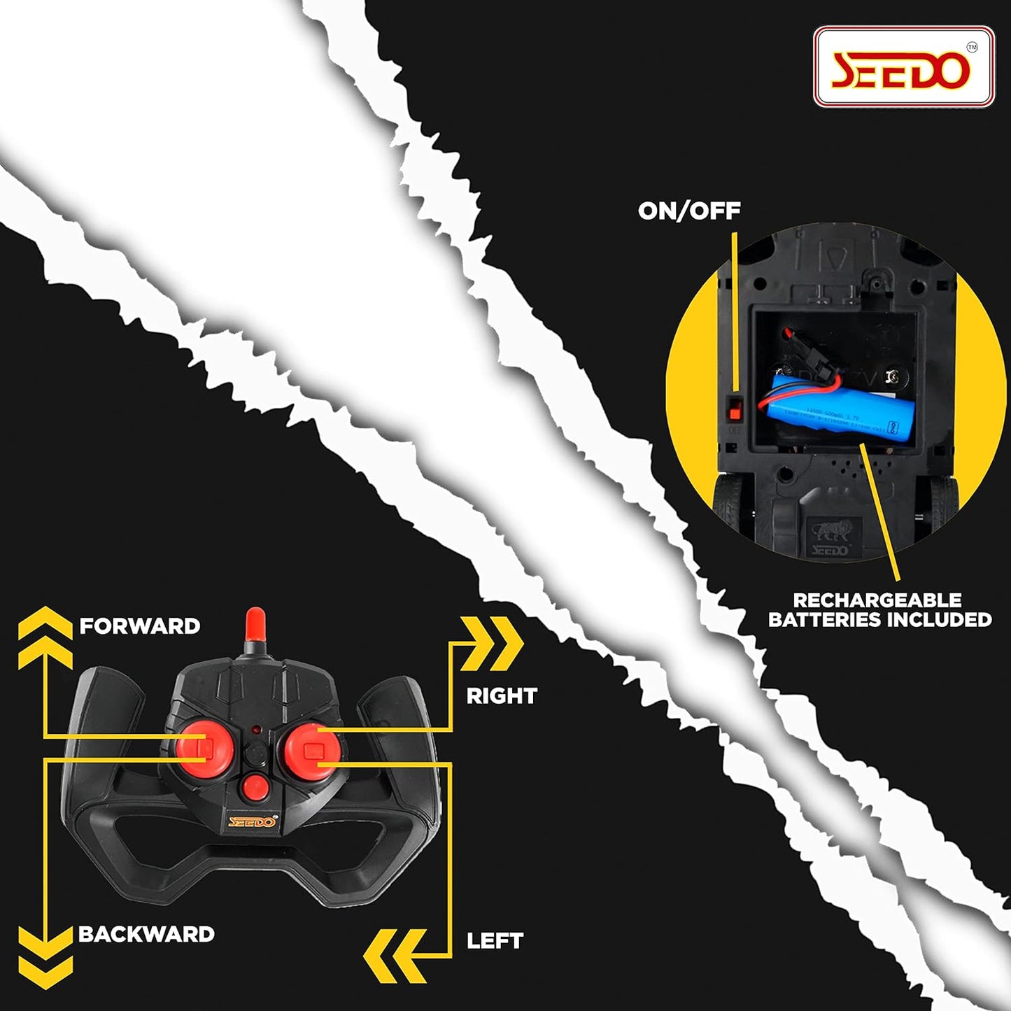 SEEDO Remote Control Rechargeable Dazzling Drift Anti Scratch High Speed Racing Car with Colourful Lights and Music, 1:24 Scale Rc Vehicle Toy for 8+ Years Kids Boys and Girls, Pack of 1,color may vary