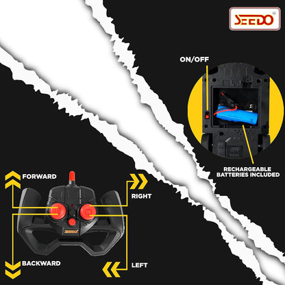 SEEDO Remote Control Rechargeable Dazzling Drift Anti Scratch High Speed Racing Car with Colourful Lights and Music, 1:24 Scale Rc Vehicle Toy for 8+ Years Kids Boys and Girls, Pack of 1,color may vary