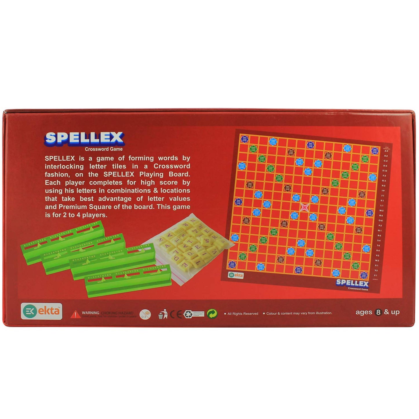 EKTA Spellex Indoor Board Game Set for Kids (Boys/Girls) 8+ Years/ Birthday Gift Item Multicolor Multicolor