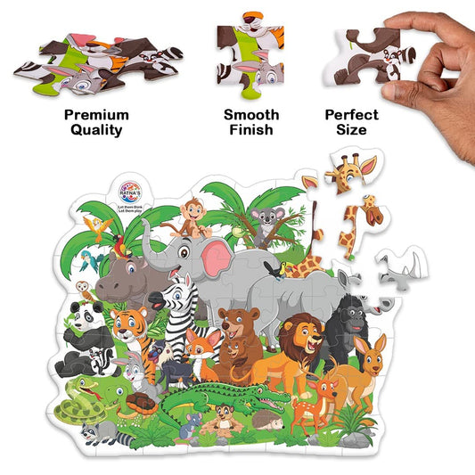 Ratna's Animal Jungle 54 Pieces Jigsaw Puzzle for Kids 3+ Years