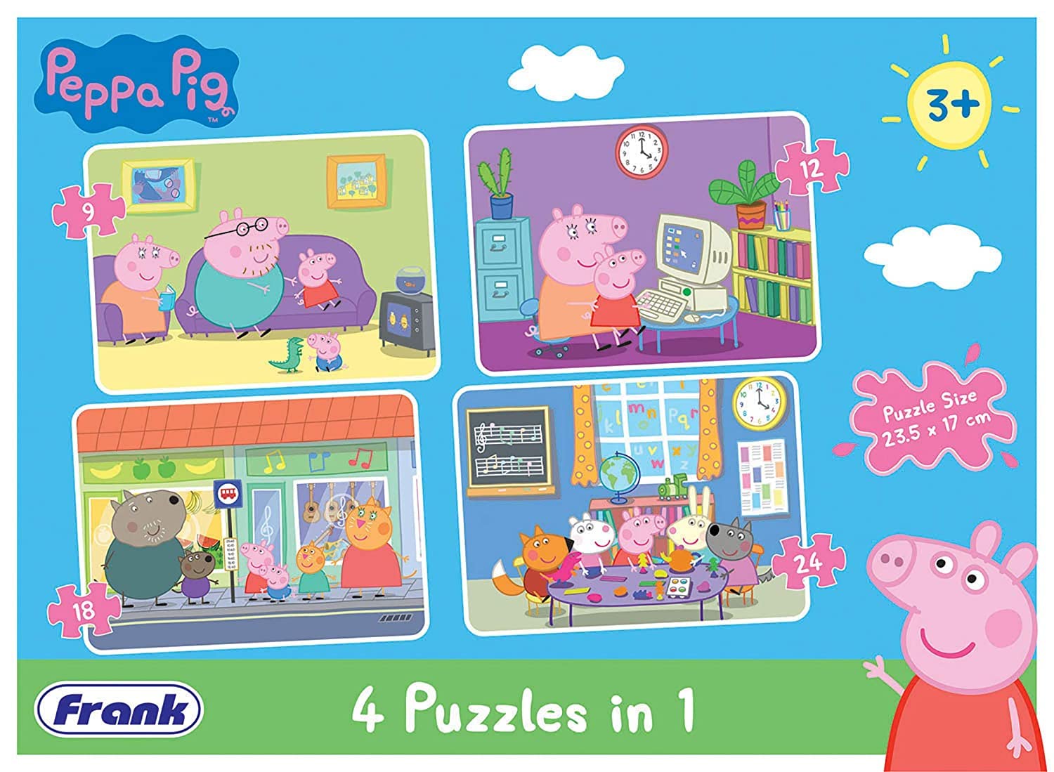 Frank Peppa Pig - 4 in 1 Puzzle (9, 12, 18, 24) (2537673)