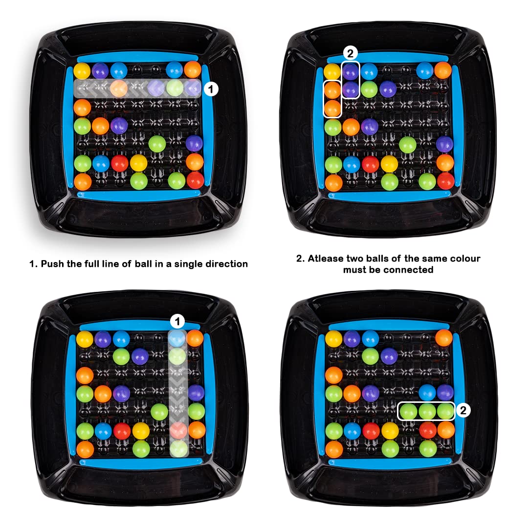 RATNA'S Double Trouble Colourful Rainbow Ball Matching Board Game for 2 to 4 Players Family Game