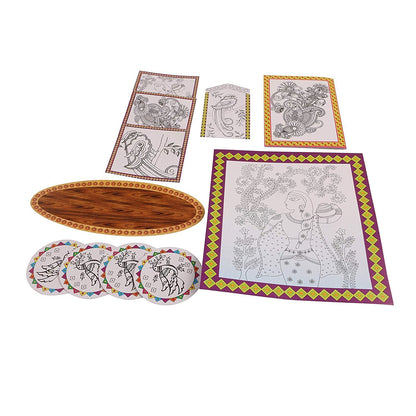 EKTA Madhubani Art, Madhubani Painting Set, Art Kit for Kids Traditional and Contemporary Multi Color