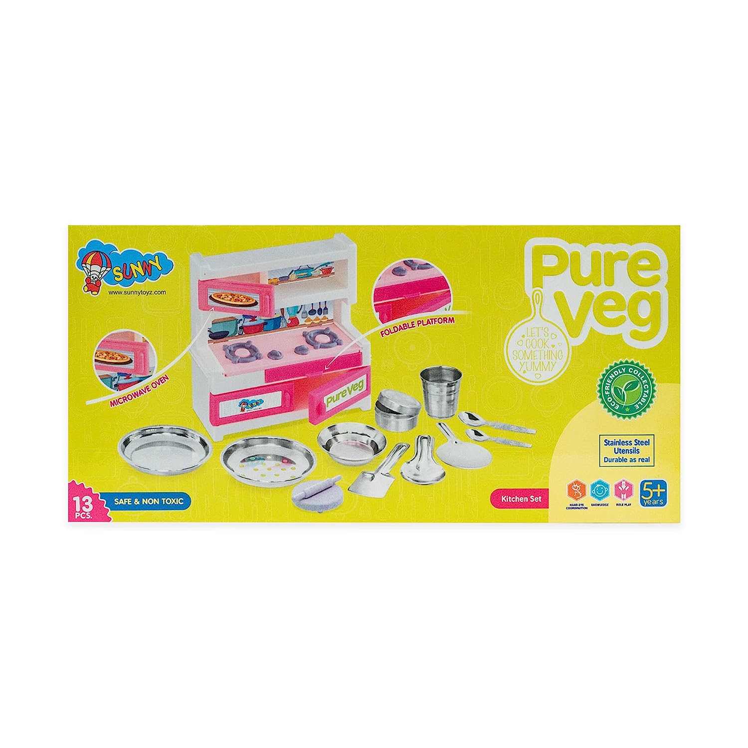 Kitchen Set for Kids.A Perfect Roleplay Pretend Play Kitchen Play Set for Kids (Pure Veg Big Kitchen Set) - MRGTOYS