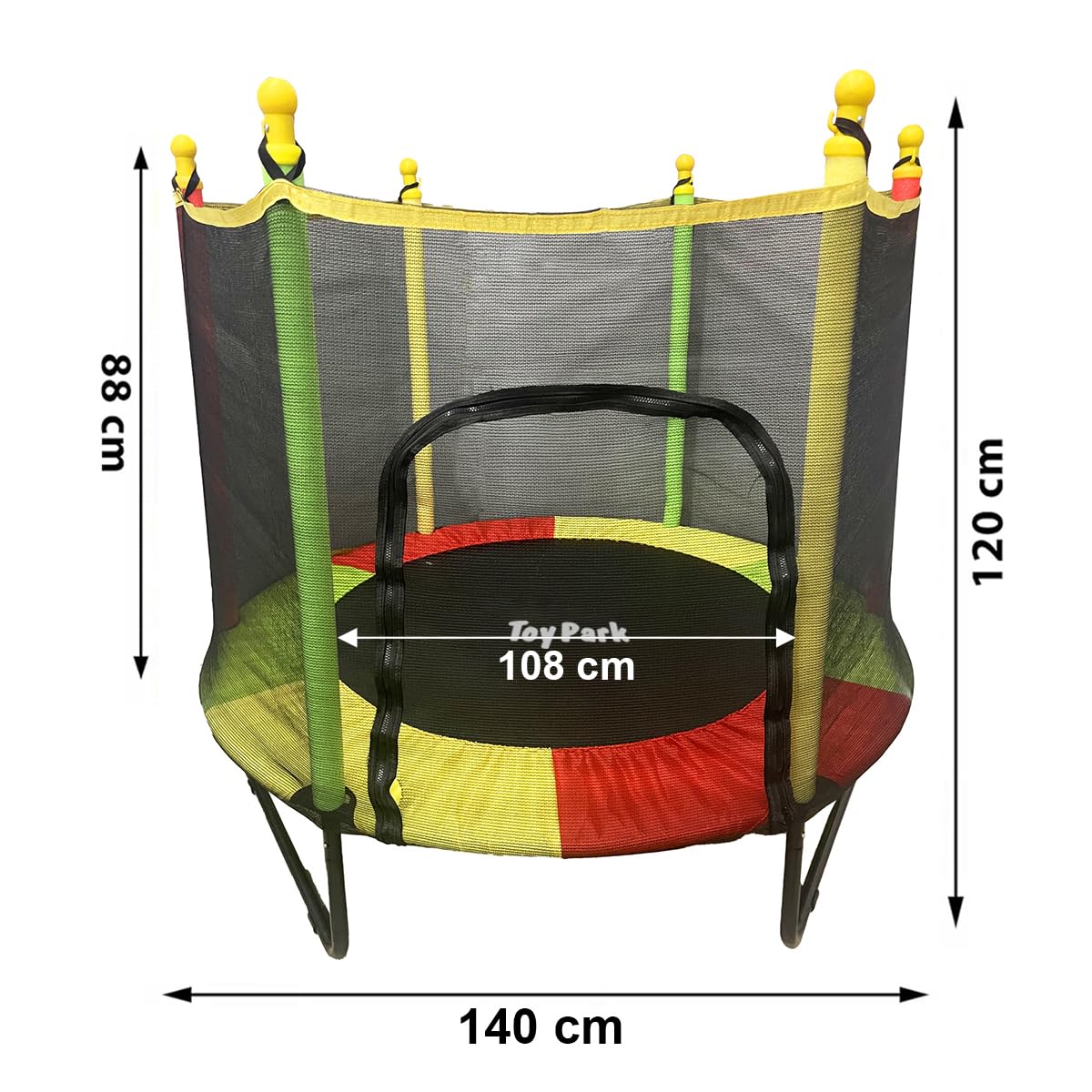 Toy Park Kids Trampoline with Safety Enclosure Powerful Loading Capacity All-in-one Combo Set - Indoor/Outdoor Heavy Duty Frame,Birthday Gifts for Kids