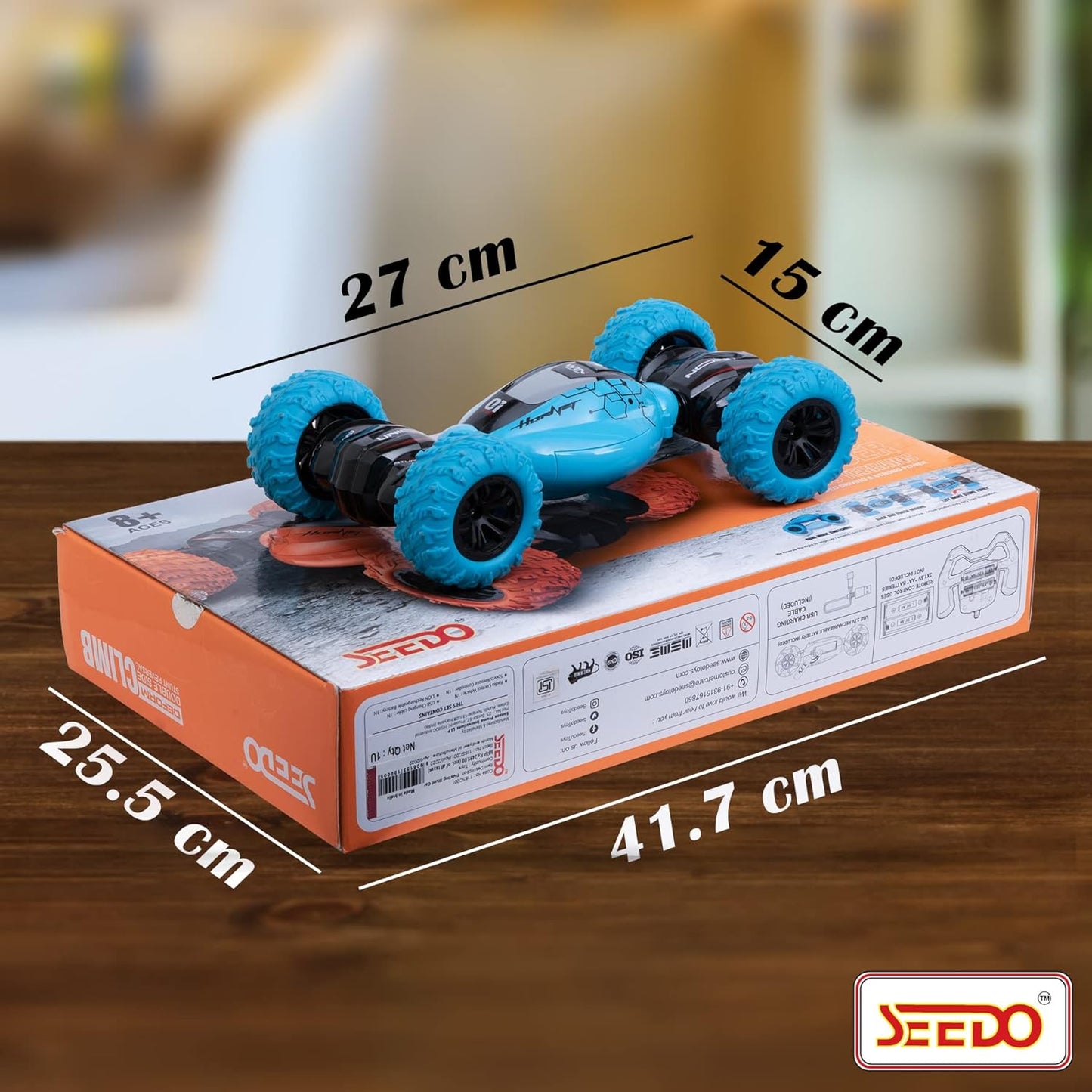SEEDO Remote Control Rechargeable Twisting Stunt Car 1:16 Scale 360 Degree Double Sided Rotation 2.4 GHz All Terrain RC Vehicle Toy with Multi Line Technology for Kids 8+ Years COLOR MAY VARY