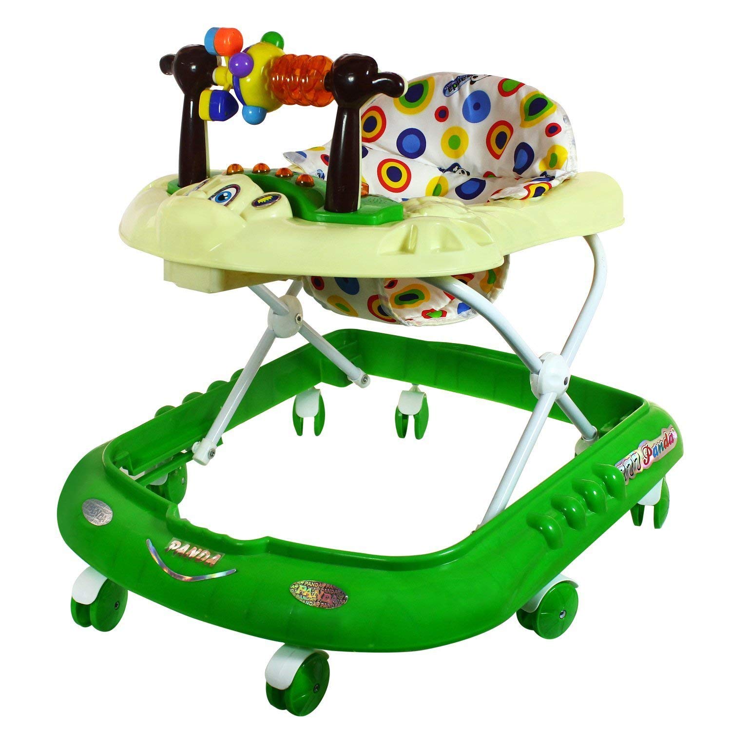 Panda 777 Smart Musical Round Toddler Baby Walker with Comfy Seat and Activity with Light and Musical Toy Bar and Ultra Soft Seat for Kids/Babies  (Green) - MRGTOYS
